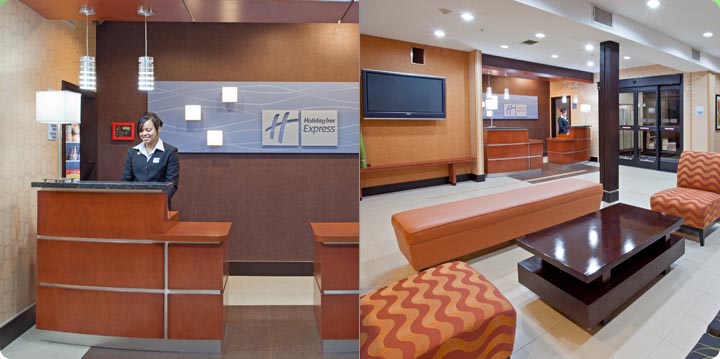 Arlington Texas Hotel Holiday Inn Express Hotel and Suites Front Desk Lobby